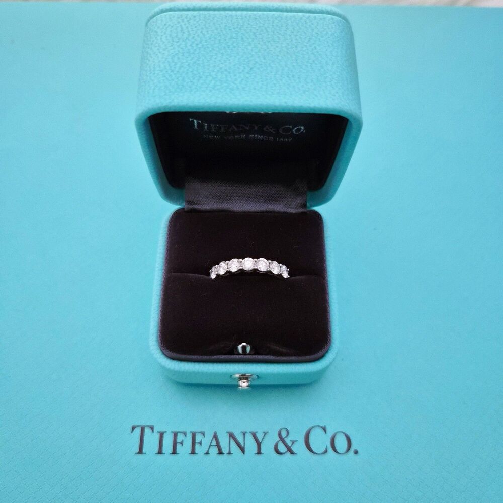 $12,300 Tiffany & Co. Embrace Half Circle Platinum .91 ct 3.5mm Wedding Ring